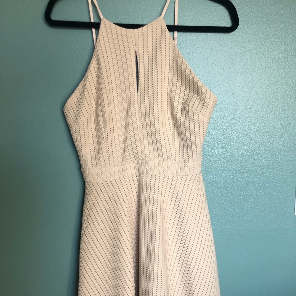 Nude mini skater dress